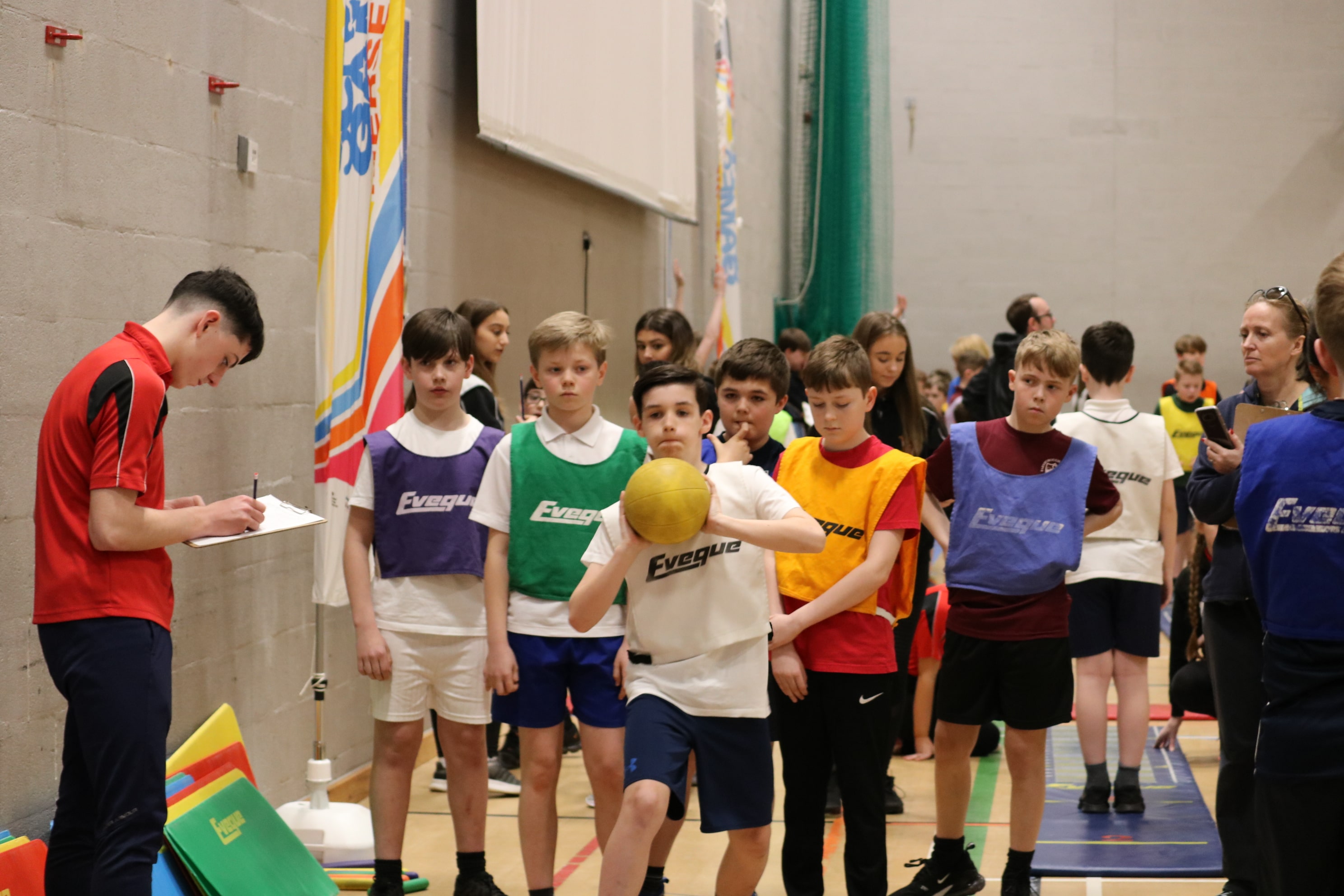 Sportshall athletics - pupil throwing ball